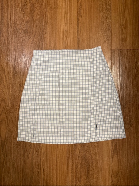 Brandy Melville Dresses & Skirts - Light Blue and White Plaid Women's Mini Skirt